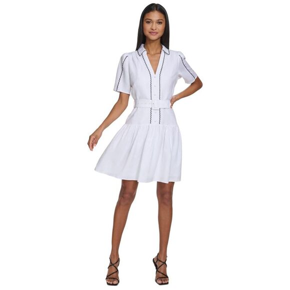 Karl Lagerfeld Dresses & Skirts - Karl Lagerfeld Womens Linen Blend Shirt Dress, , 12, DM